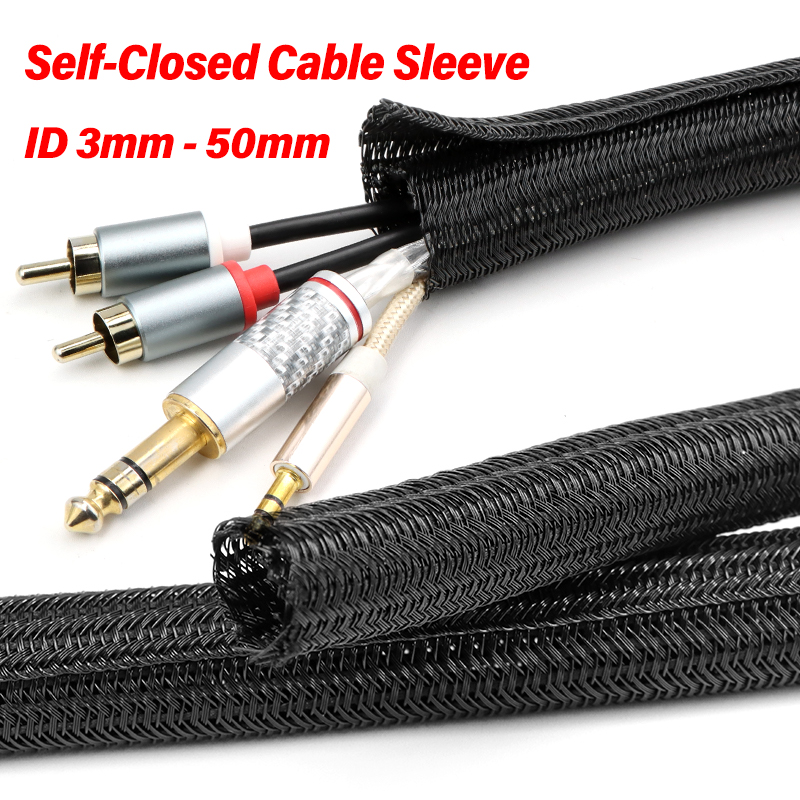 Cable Sleeve Braided - Funda de cable cerrada de 1/3/5m,