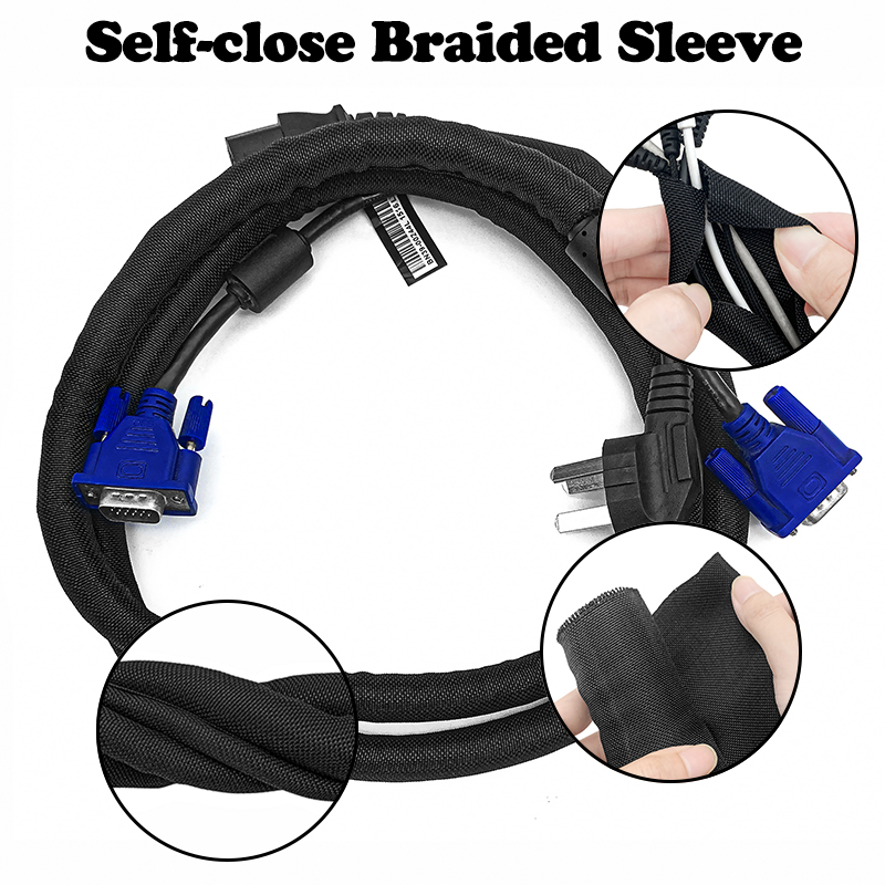 Manga trenzada de PET con cier - Cable Sleeve Braided reseña y precio