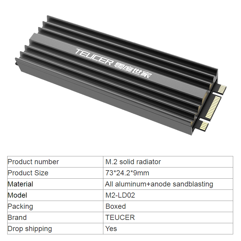 TEUCER M2 SSD disipador de cal - M2 Heatsink Cooler reseña y precio