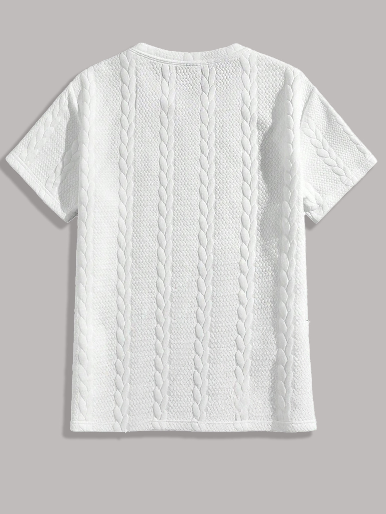Men's Cable Knit Casual T‑Shir - Cable Sleeve Braided reseña y precio
